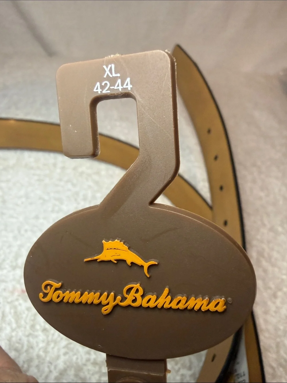 NWT Tommy Bahama Brown Leather Belt with Silver Buckle